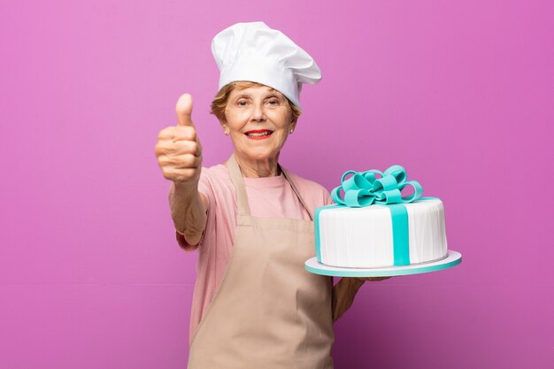 senior old pretty baker woman