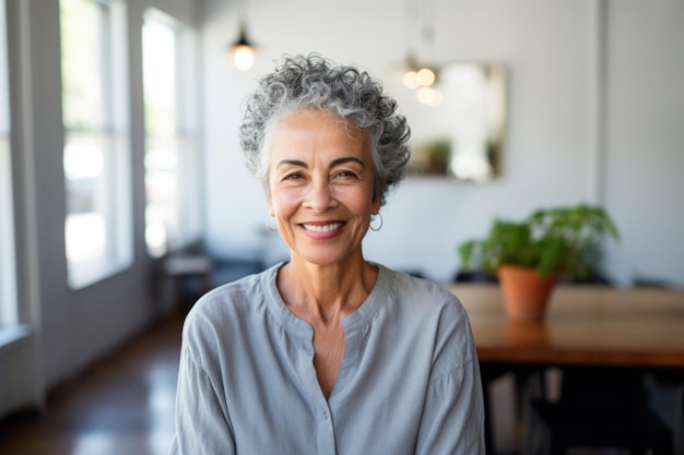 senior vrouw gelukkige expressie ai gegenereerd