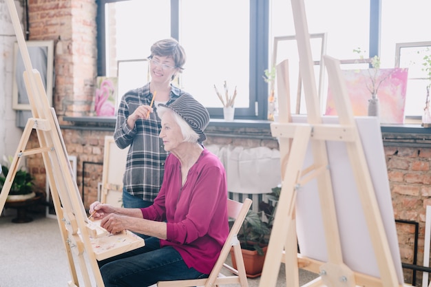 Senior Woman in Art Class