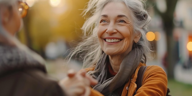 senior woman in autumn park