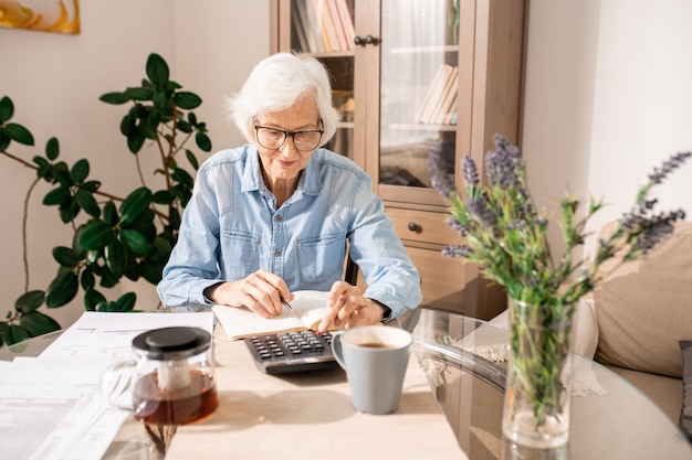 Senior Woman Counting Finances