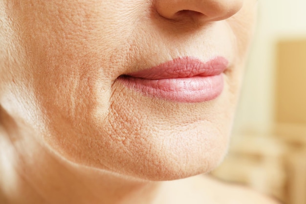 senior woman face closeup