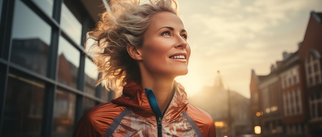 Senior woman going for a run old man living a healthy lifestyle for longevity on road in city