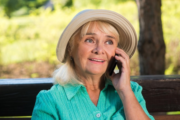 Senior woman on the phone