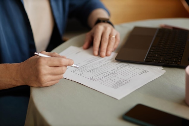 senior woman planning budget