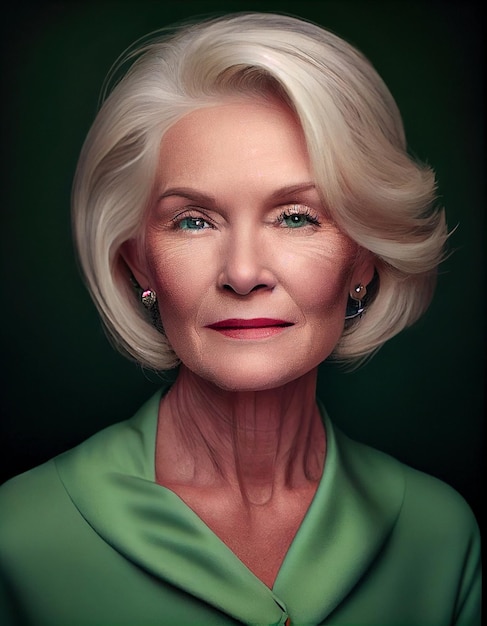 Senior woman portrait created with generative AI