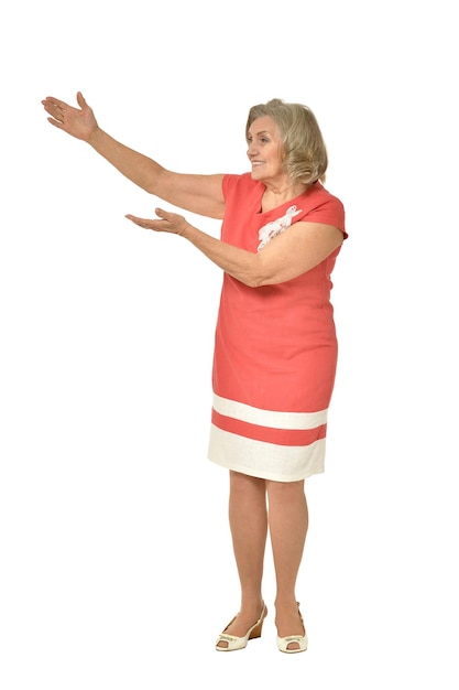 Photo senior woman posing isolated on white background