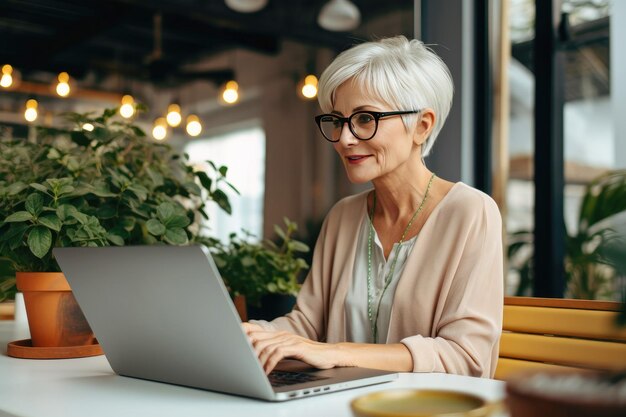 Senior woman's laptop lifestyle