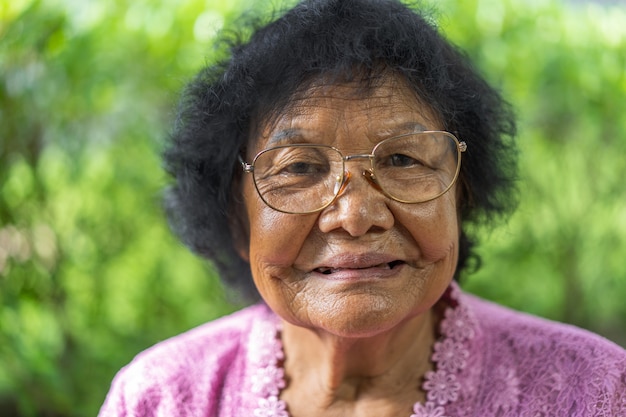 senior woman smiling