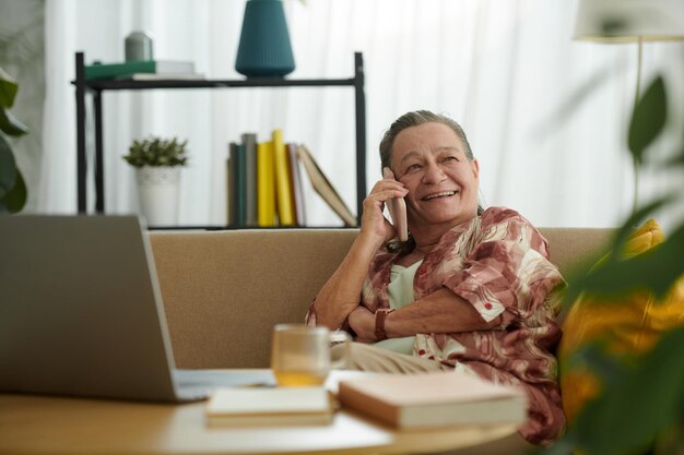 Senior woman talking on phone