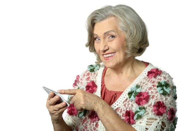 Senior woman using phone