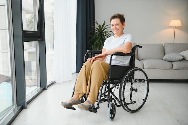 Senior woman on a wheelchair