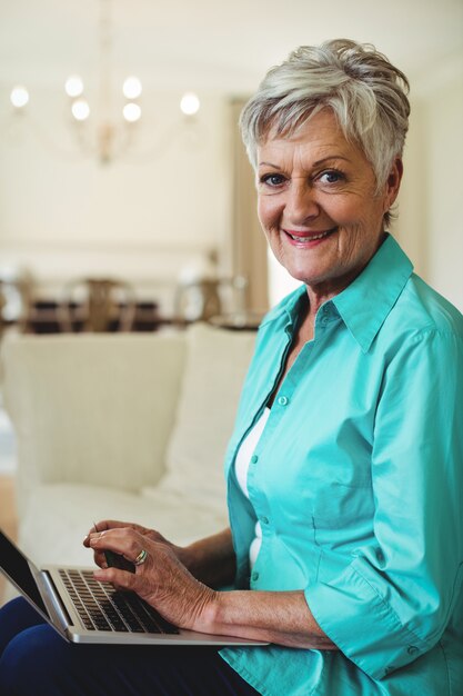 Senior woman with laptop