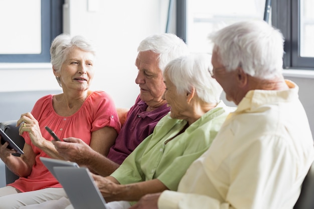 Seniors using tablets