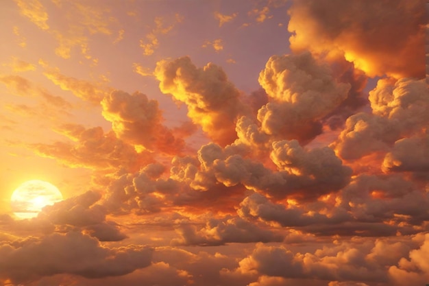 センセット金色の雲の背景 夕日の雲の背景 雲の背景 空の背景 雲のテクスチャ AI 生成