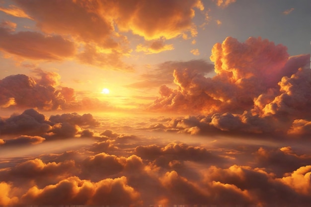 Senset Golden Clouds Background Sunset Cloud Background Clouds Background Sky Background Clouds Texture AI Generative