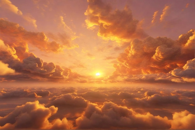 Senset Gouden Wolken Achtergrond Zonsondergang Wolk Achtergrond Wolken Achtergrond Hemel Achtergrond Wolken Textuur AI Generatief