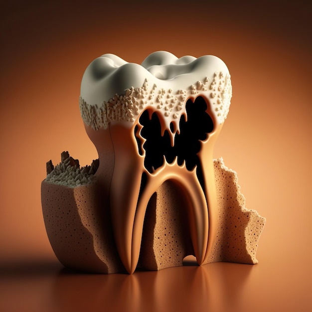 Sensitive teeth Mouth and teeth health concept Various dental diseases Generative AI