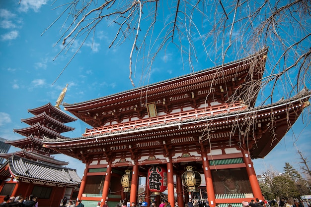 Photo senso-ji temple , famous temple in tokyo,japan.