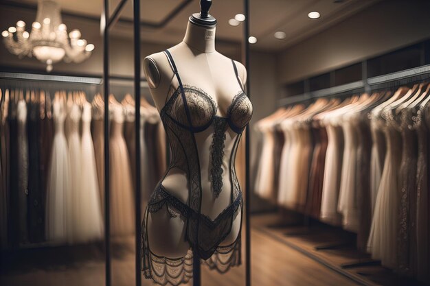 Sensual lingerie on a mannequin ai generative