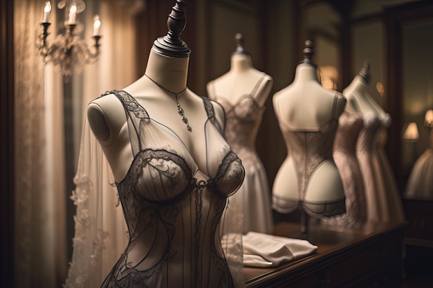 Sensual lingerie on a mannequin ai generative