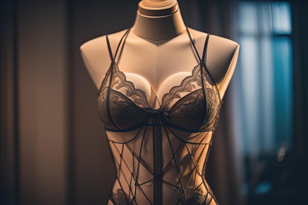 Photo sensual lingerie on a mannequin ai generative