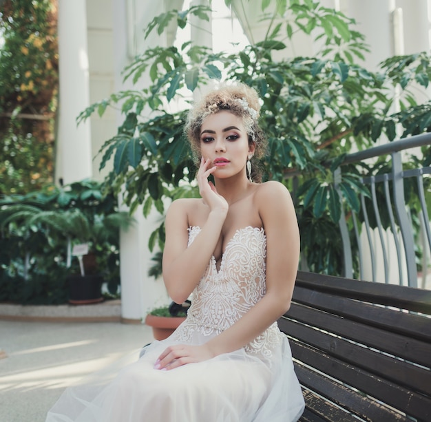 Sensual portrait of a beautiful bride