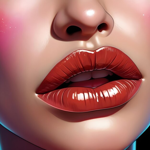 Фото Сексуальные красные губы