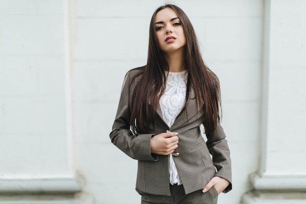 Sensual woman in jacket