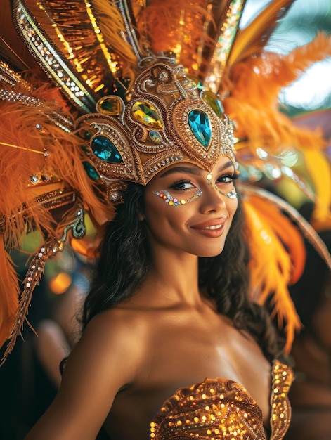 Sensuele aantrekkelijke vrouw carnaval deelnemer in Rio