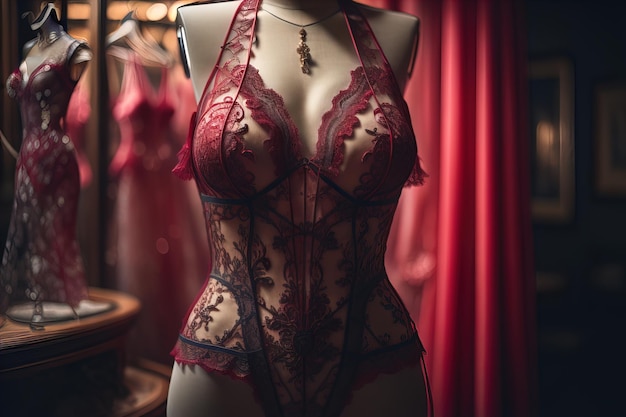 Sensuele lingerie op een mannequin ai generative