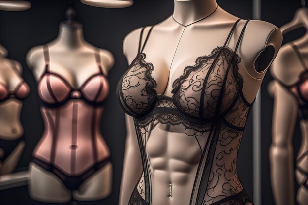 Foto sensuele lingerie op een mannequin ai generative