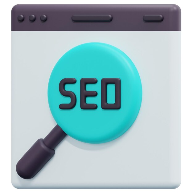 Photo seo 3d render icon illustration