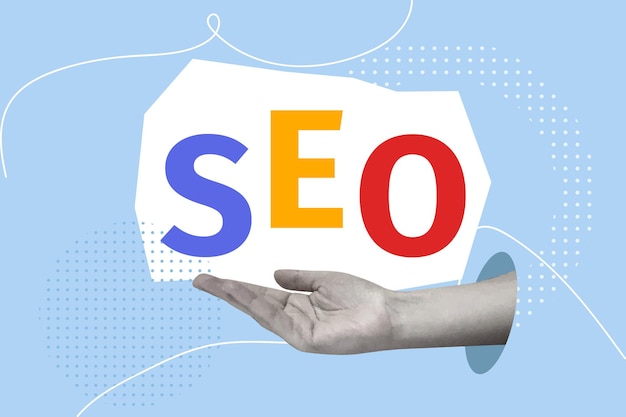 SEO collage work analytics banner for work work optimization search engine optimization minima