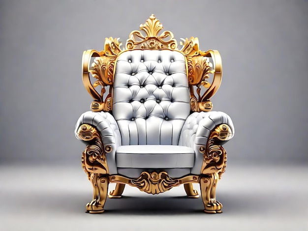 SEO Friendly Elegant Royal Luxury Armchair Isolated Ideal for Regal Height