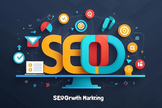 Seo ranking SEO growth Digital marketing growth analysis flat design vector conceptual banner with icons