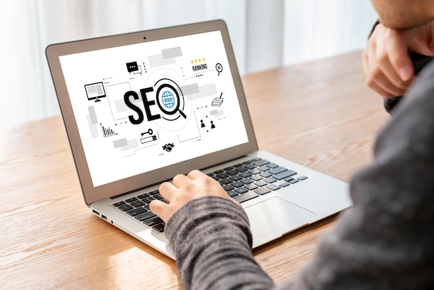 SEO search engine optimization for modish ecommerce and online retail business showing on computer screen