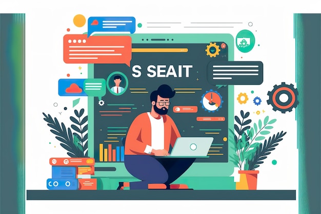 SEO Specialist flat illustration