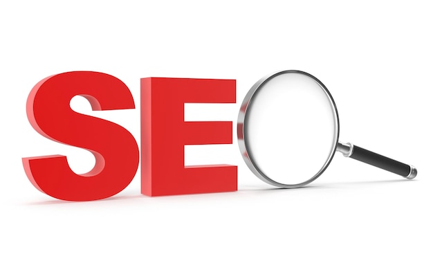 Seo текст с увеличительным стеклом