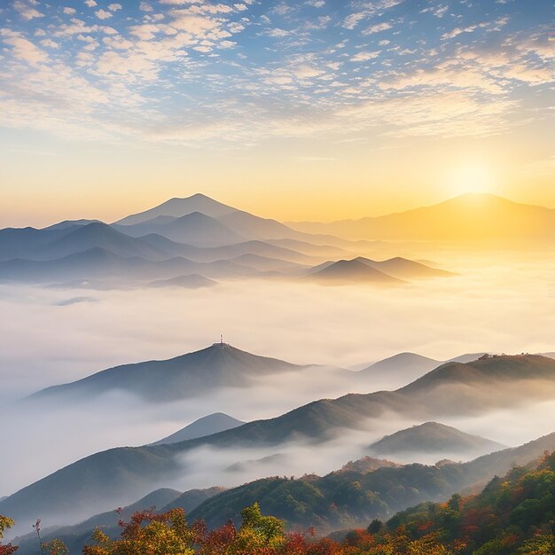 Photo seoraksan mountains is covered generated by ai