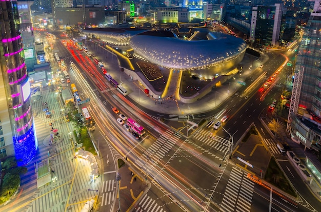 Seoul City at Night, Zuid-Korea.