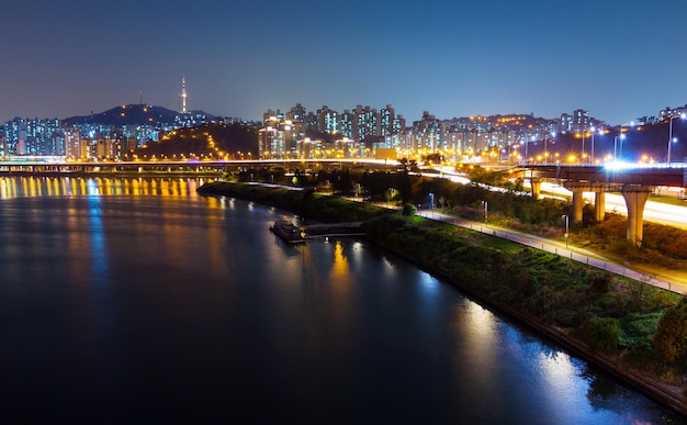 Seoul city at night