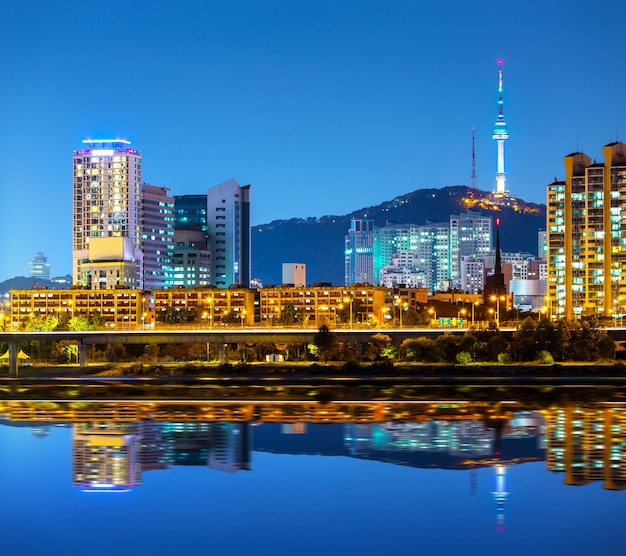 Seoul city at night