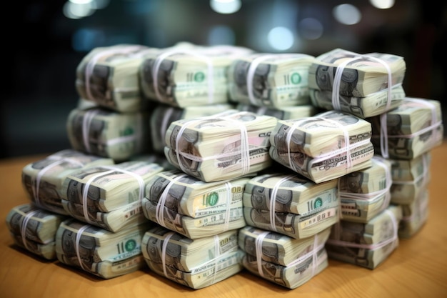 Photo seoul south korea september 23 2013 closeup of stacked bundles of fifty thousand won cash bill in