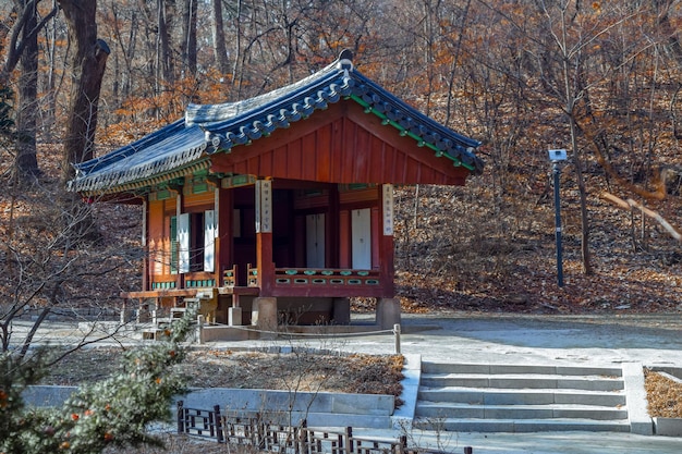SeoulSouth Korea 1122020 paviljoenzicht op de geheime tuin van het Changdeokgung-paleis