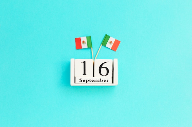SEPTEMBER 16 Wooden calendar  independence day of Mexico