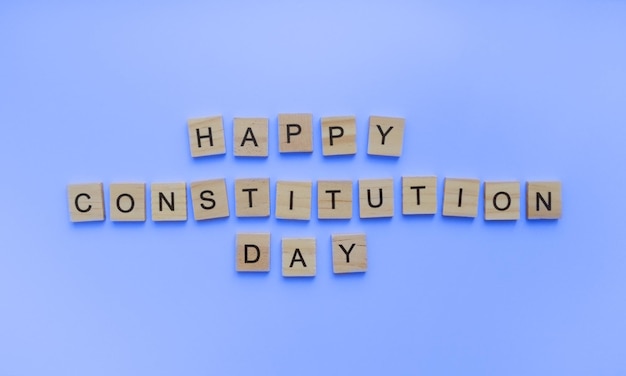 September 17 happy Constitution Day and Citizenship Day minimalistic banner with the inscription in wooden letters