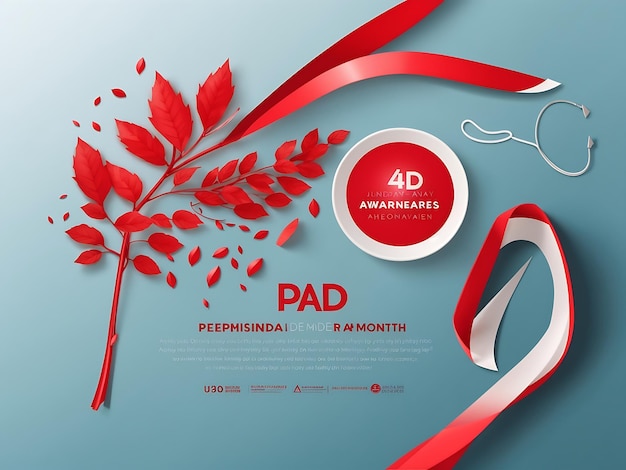 September is Peripheral Artery Disease PAD Awareness Month background template Holiday concept