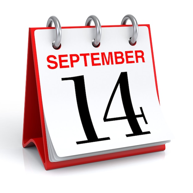 September Kalender 3D-rendering