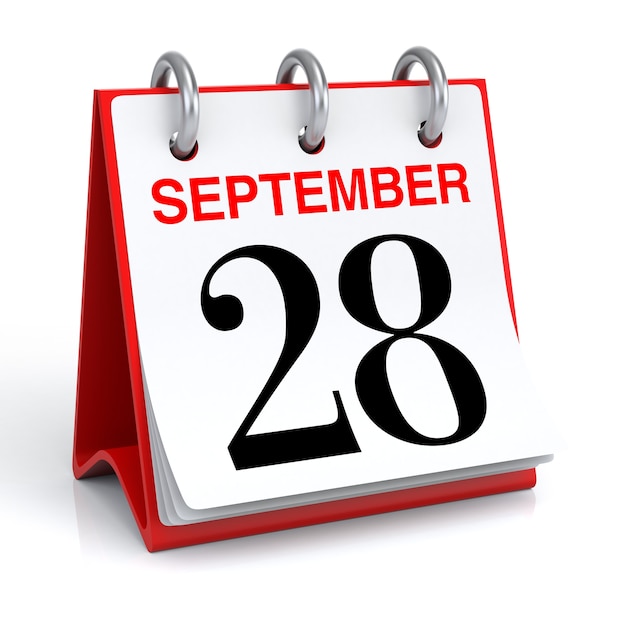 September Kalender 3D-rendering